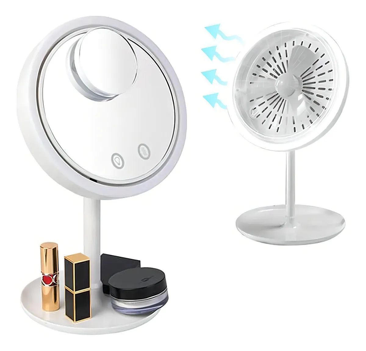 Espejo LED 3 en 1 con Luz + Lupa 5x y Ventilador - Imagen 6