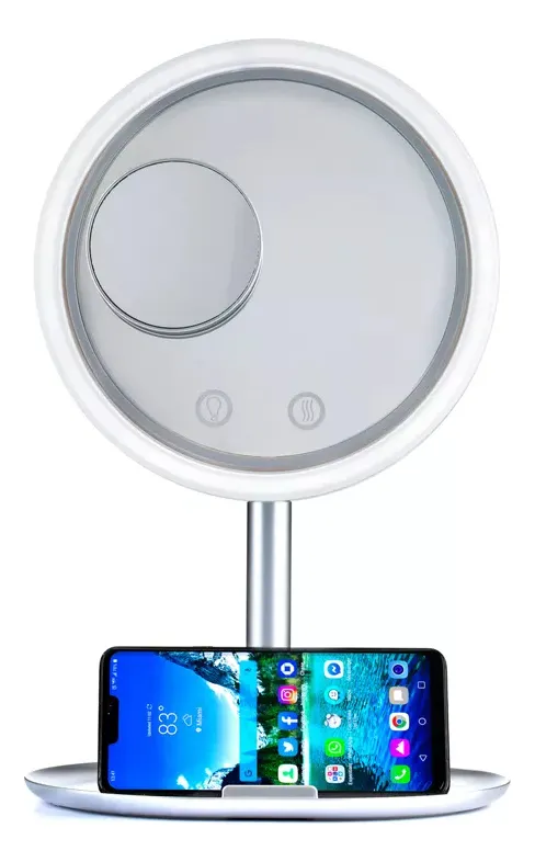 Espejo LED 3 en 1 con Luz + Lupa 5x y Ventilador - Imagen 7