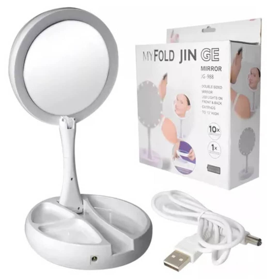 Espejo Doble LED con Aumento x10