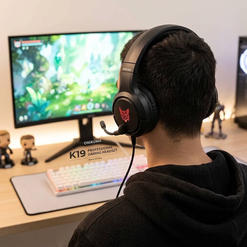 Audífonos Gamer Onikuma K19 con Micrófono y Luz LED RGB - Imagen 2