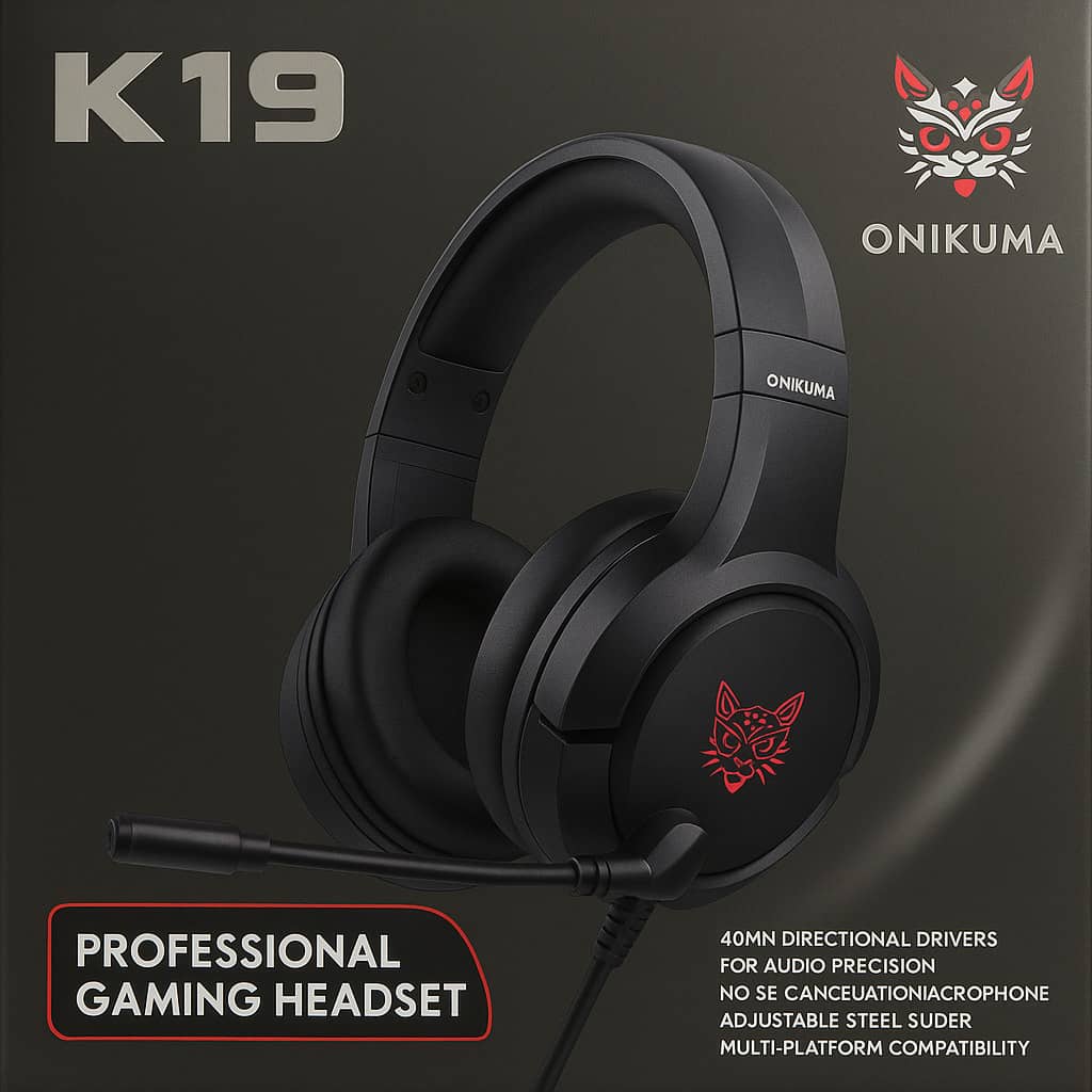 Audífonos Gamer Onikuma K19 con Micrófono y Luz LED RGB