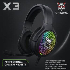 Audífonos Gamer RGB Onikuma X3 con Micrófono Desmontable