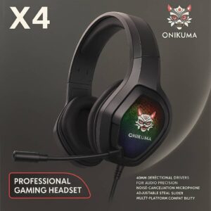 Audífonos Gamer Onikuma X4 con Micrófono y Luces LED RGB