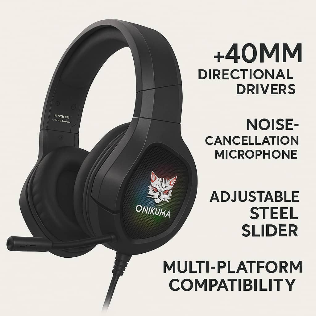 Audífonos Gamer Onikuma X4 con Micrófono y Luces LED RGB - Imagen 3
