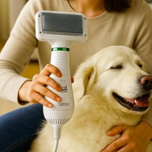 Cepillo Secador 2 en 1 con Aspirador para Mascotas
