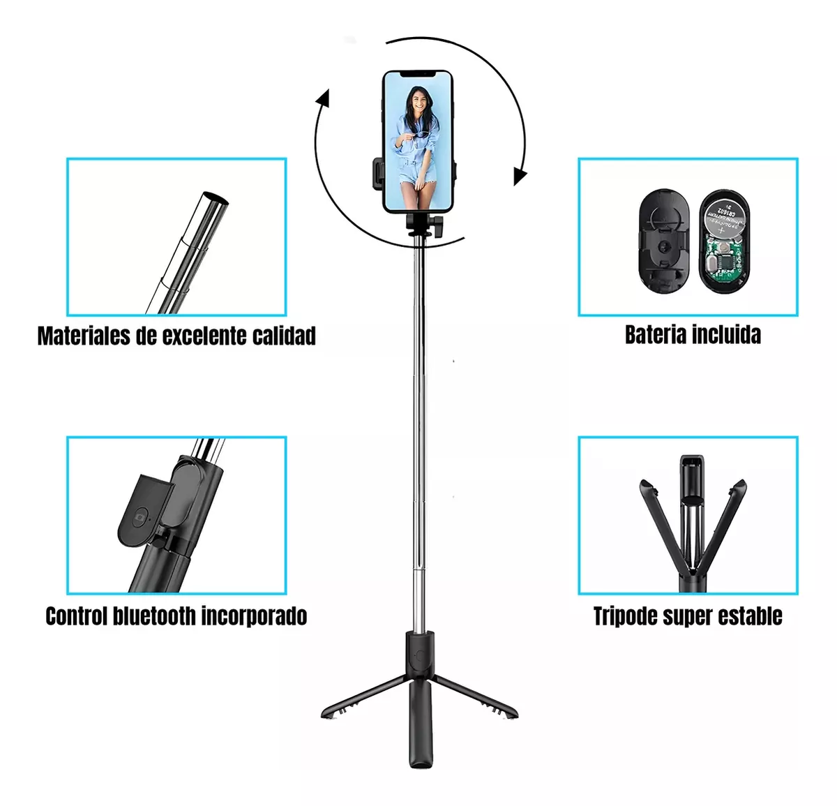 Trípode Bastón Selfie Bluetooth 3 en 1 - Imagen 3
