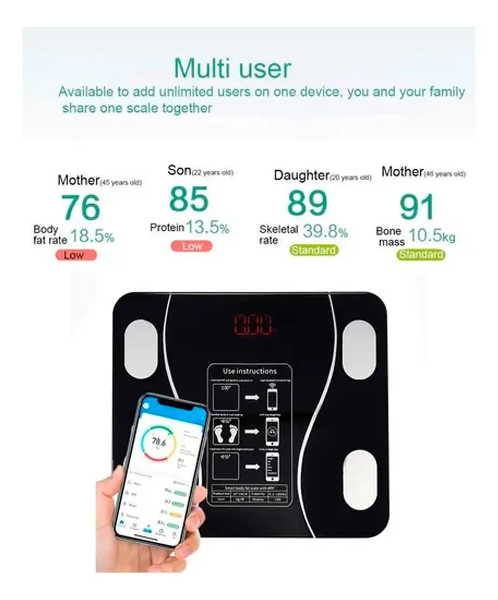 Báscula Electrónica Bluetooth Inteligente - Imagen 3