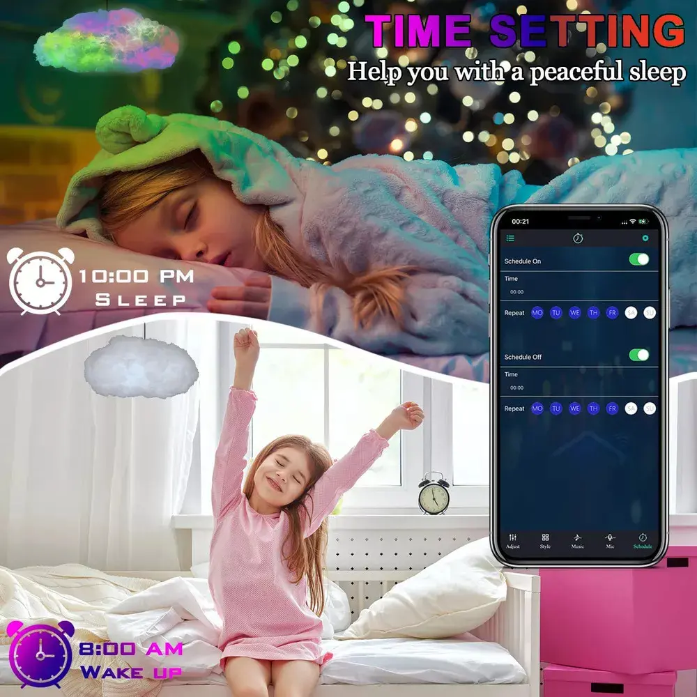 Lámpara Nube Gamer LED RGB con Control Remoto y Bluetooth - Imagen 4