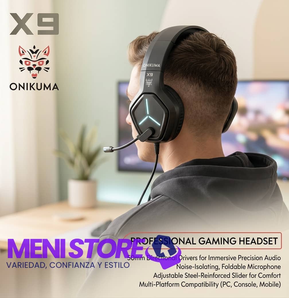 Audífonos Gamer Onikuma X9 con Micrófono y Luces LED RGB