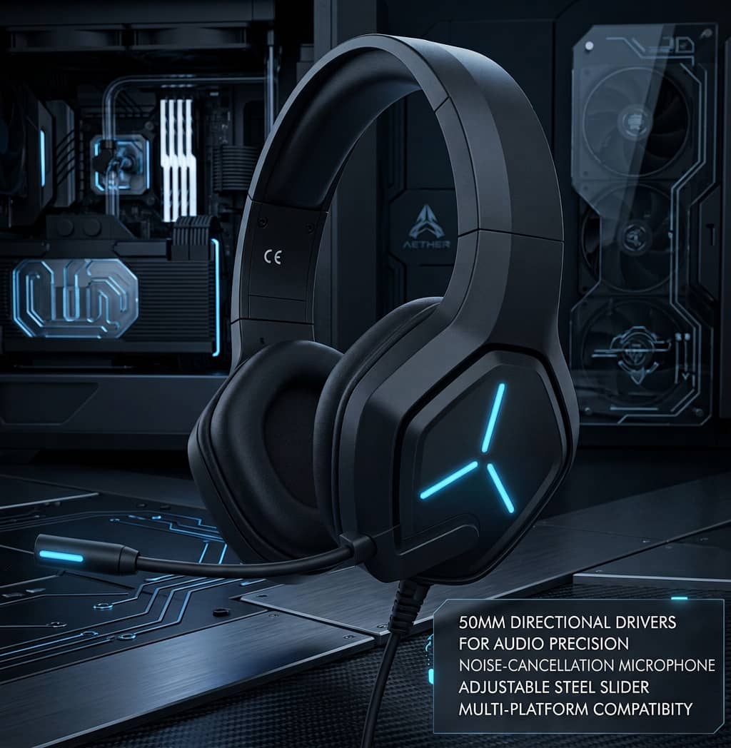 Audífonos Gamer Onikuma X9 con Micrófono y Luces LED RGB - Imagen 3