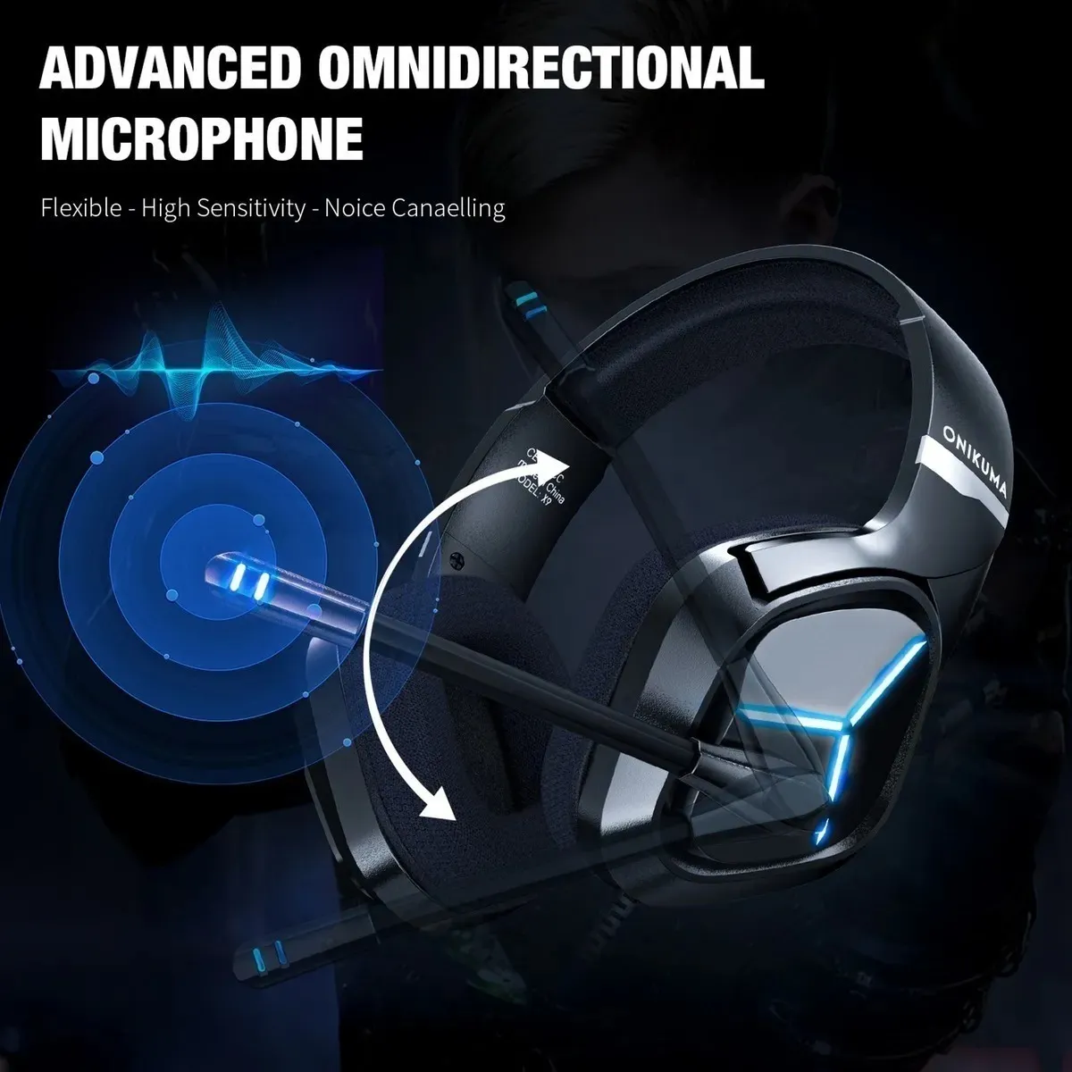 Audífonos Gamer Onikuma X9 con Micrófono y Luces LED RGB - Imagen 5